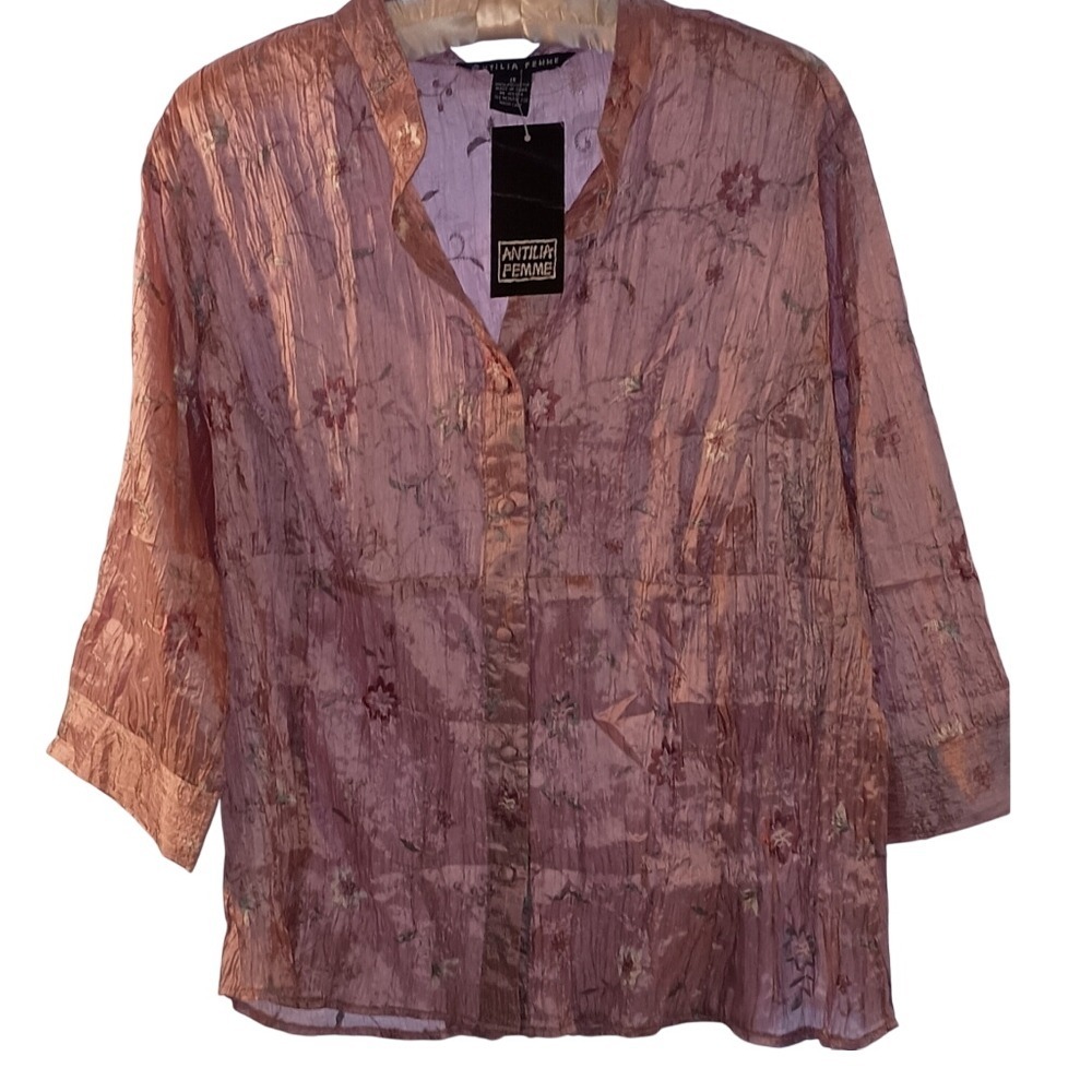 Antilia Femme Pink Flowered Blouse SKUW156‎